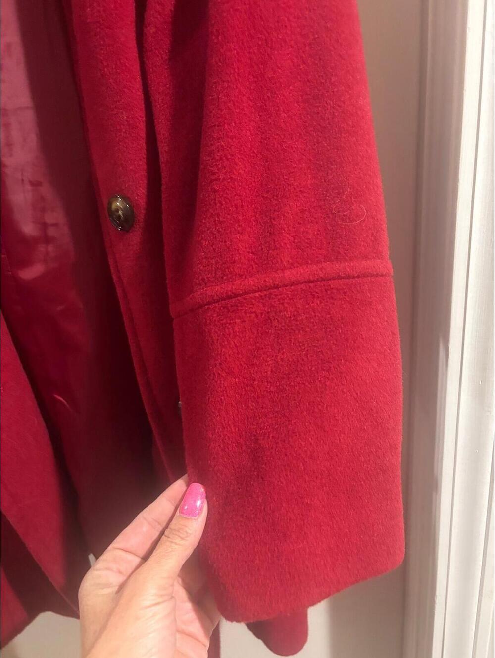LONDON FOG RED WOOL BLEND COAT Y2K VIBES | WOMEN’S XL | PRELOVED - Picture 6 of 6